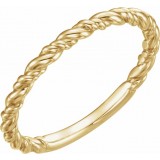 14K Yellow Stackable Rope Ring photo