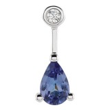 Stuller 14k White Gold Tanzanite & .025ct Diamond Pendant photo