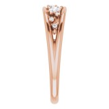 14K Rose 1/6 CTW Diamond Negative Space Ring photo 4