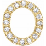 14K Yellow .07 CTW Diamond Single Initial O Earring photo