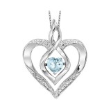 Gems One Silver Diamond (1/50 Ctw) & Created-Aquamarine (1/4 Ctw) Pendant photo