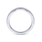 Gabriel & Co. 14k White Gold Contemporary Curved Wedding Band photo 2