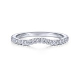 Gabriel & Co. 14k White Gold Contemporary Curved Wedding Band photo