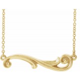 14K Yellow Freeform Bar 18 Necklace photo