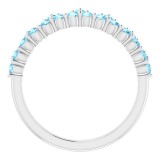 14K White Aquamarine Crown Ring photo 2