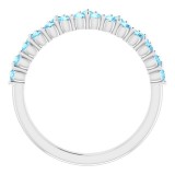14K White Aquamarine Crown Ring photo 2