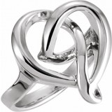 14K White 16 mm Freeform Heart Ring photo