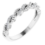 14K White .08 CTW Diamond Stackable Ring photo
