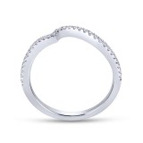 Gabriel & Co. 14k White Gold Contemporary Curved Wedding Band photo 2