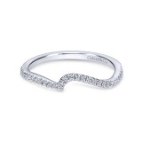 Gabriel & Co. 14k White Gold Contemporary Curved Wedding Band photo