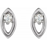 14K White .05 CTW Diamond Solitaire Earrings photo 2