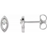14K White .05 CTW Diamond Solitaire Earrings photo