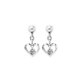 Sterling Silver Diamond Hearts earrings photo