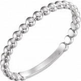 14K White 2 mm Stackable Bead Ring photo