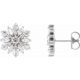 14K White 1 CTW Diamond Earrings photo