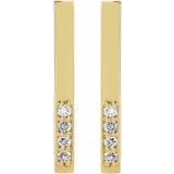 14K Yellow .07 CTW Diamond Bar Earrings photo 2