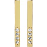 14K Yellow .07 CTW Diamond Bar Earrings photo 2