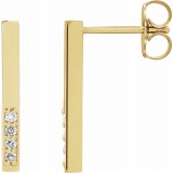 14K Yellow .07 CTW Diamond Bar Earrings photo