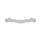 Shah Luxury 14K White Gold Round Diamond Wedding Band photo