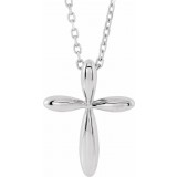 14K White 14.65x11.2 mm Cross 16-18 Necklace photo