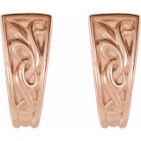 14K Rose Vintage-Inspired J-Hoop Earrings photo 2