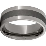 Titanium Flat Band with Laser Satin Center photo