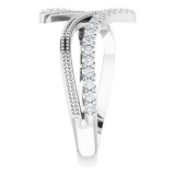 14K White 1/4 CTW Diamond Bypass Ring photo 4