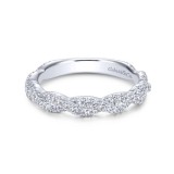 Gabriel & Co. 14k White Gold Contemporary Twist Wedding Band photo