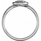 14K White Opal & .07 CTW Diamond Halo-Style Ring photo 2