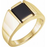 14K Yellow Onyx Bezel-Set Ring photo