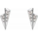 14K White 1/6 CTW Diamond Geometric Earrings photo 2