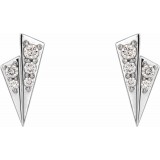 14K White 1/6 CTW Diamond Geometric Earrings photo 2