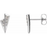 14K White 1/6 CTW Diamond Geometric Earrings photo