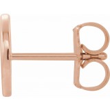 14K Rose Single Initial O Earring photo 2