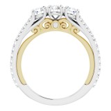 14K White & Yellow 1 CTW Diamond Anniversary Band photo 2