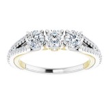 14K White & Yellow 1 CTW Diamond Anniversary Band photo 3