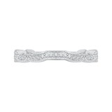 Shah Luxury 14K White Gold Round Diamond Wedding Band photo