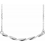 14K White Twisted Ribbon Bar 16-18 Necklace photo