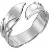 14K White Leaf Ring photo
