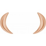 14K Rose Crescent Moon Earrings photo 2