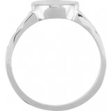 14K White 14x11 mm Oval Signet Ring photo 2