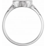 14K White 14x11 mm Oval Signet Ring photo 4