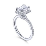 Gabriel & Co. 14k White Gold Contemporary Halo Engagement Ring photo 3