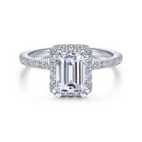 Gabriel & Co. 14k White Gold Contemporary Halo Engagement Ring photo