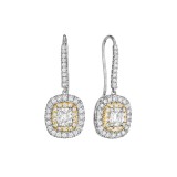 Henri Daussi Yellow Platinum Diamond Drop Earrings photo