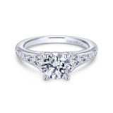 Gabriel & Co. 14k White Gold Contemporary Straight Engagement Ring photo