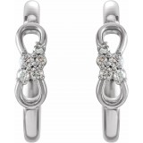 14K White .08 CTW Diamond Infinity-Inspired Hoop Earrings photo 2