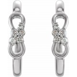 14K White .08 CTW Diamond Infinity-Inspired Hoop Earrings photo 2