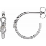 14K White .08 CTW Diamond Infinity-Inspired Hoop Earrings photo