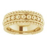 14K Yellow Beaded Ring photo 3